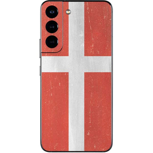 Denmark Flag Distressed Galaxy S22 Skin